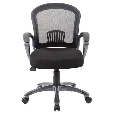 Black Ergonomic Mesh Swivel Task Chair with Metal Base