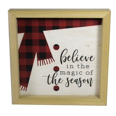 10.0 Inch Believe In The Magic Plaque. Christmas Free Standing Box Signs