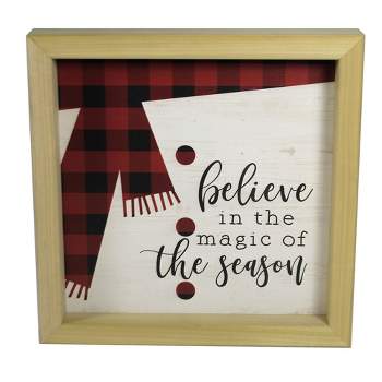 Christmas Believe In The Magic Plaque.  -  One Plaque 10. Inches -  Christmas Free Standing  -  Rf1170  -  Wood  -  Multicolored