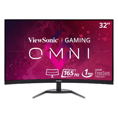 ViewSonic OMNI VX3268-PC-MHD 32 Inch Curved 1080p 1ms 165Hz Gaming Monitor with FreeSync Premium, Eye Care, HDMI and Display Port