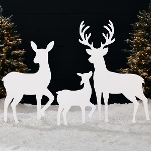 Best Choice Products 3-Piece 46in 2D Deer Family Silhouette Set, Outdoor Christmas Yard Decor w/ Buck, Doe, Fawn - 1 of 4
