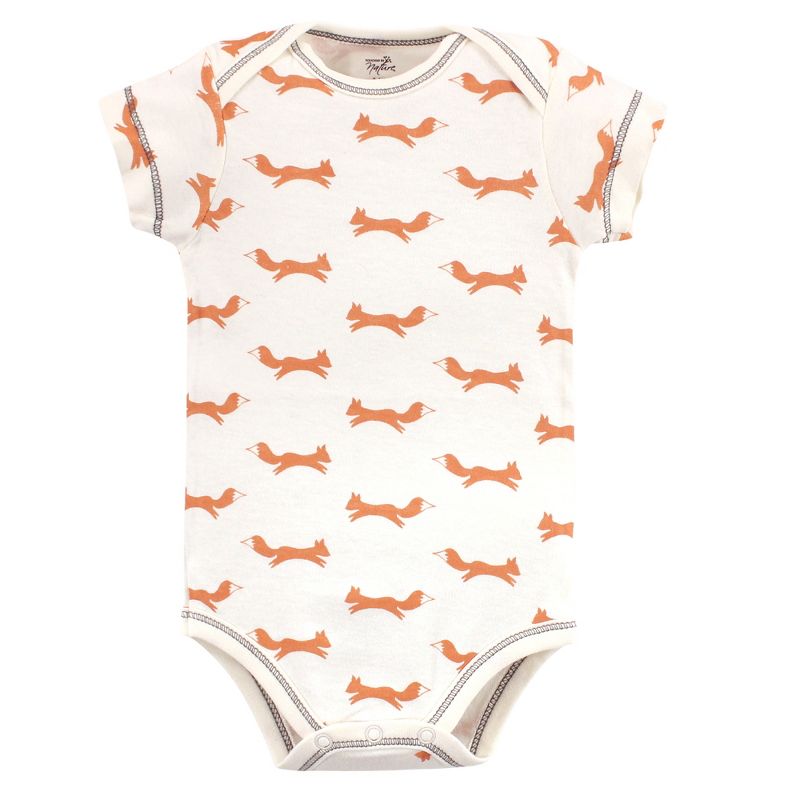 Touched by Nature Baby Boy Organic Cotton Bodysuits 5pk, Fox, 6 of 8