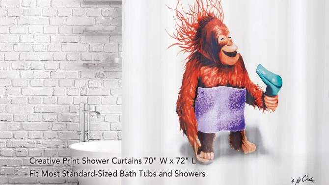 Blow Dryer Monkey Shower Curtain - Allure, 2 of 10, play video