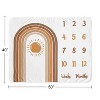 Sweet Jojo Designs Boy or Girl Gender Neutral Unisex Milestone Swaddle Baby Blanket Boho Sun Orange and Taupe - 3 of 4
