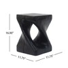 Lyngins Twisted Spiral Patio End Tables, MGO Accent Table, Wood-Look Outdoor End Table for Patio or Indoor Use, Outdoor Side Table - 4 of 4