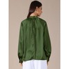 INSPIRE CHIC Women's Satin V Neck Keyhole Long Sleeves Elegant Blouse - 4 of 4