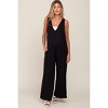 Pinkblush Black Deep V Sleeveless Wide Leg Maternity Jumpsuit - 4 of 4