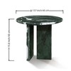 NicBex Natural Marble Small Coffee Table, Genuine Marble Round End Table, Stone Side Table for Living Room,17.7" Nightstand with Semi-Polished Surface - 4 of 4