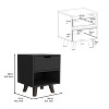 Vynxaria Modern Nightstand: Stylish Storage Solution with Open Shelf & Drawer - 4 of 4