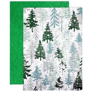 Wrapables 60 Sheets Christmas Tissue Paper, Watercolor Christmas Pine Trees Holiday Gift Wrap 14 x 20 inches - 1 of 4