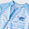 Baby Boys' Disney Stitch Full Zip Long Sleeve Rash Guard Unisuit - Blue - 3 of 3