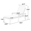 Aluminum Cast Lounge Chair with Adjustable Backrest and Rolling Wheels,Outdoor Chaise Lounge Chair with Cross Weave, Patio Lounger with Cushions-Koiai - 3 of 4