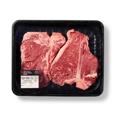 Angus Beef T-Bone Steak Family Pack - price per lb - Good & Gather™