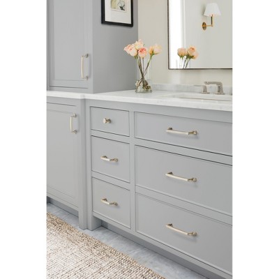 Satin Nickel 3-3/4 Inch Center-to-Center Cabinet Pull