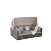 5-Piece Outdoor Patio Wicker Daybed Set with Retractable Canopy, Storable Table - 3 of 4