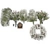 Pre-lit Xmas Tree Artificial Christmas 4-Piece Set,Garland, Wreath and Set of 2 Entrance Trees X-mas with LED Lights, Christmas Tree - 4 of 4