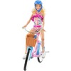 Barbie Doll & Bike Set with Accessories, Blonde in Rainbow Romper with Pink & Blue Bicycle, Helmet, Basket & Water Bottle - 4 of 4