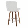LumiSource Set of 2 Henry Counter Height Barstools Walnut Wood/White Fabric - 4 of 4
