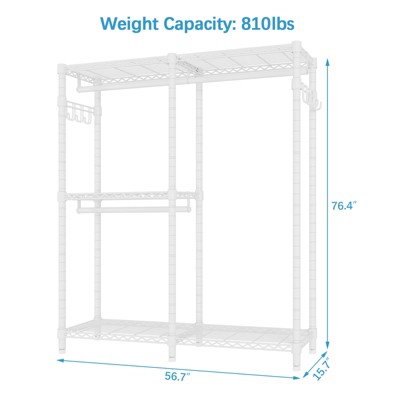 White Heavy Duty Freestanding Wire Closet Organizer