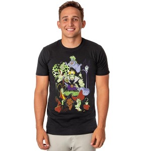 Seven Times Six Disney Villains T-Shirt Men's Mischief Makers Group Design Graphic Tee - 1 of 4