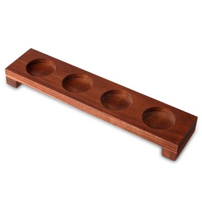 Viski Lead-Free Crystal Tasting Flight Kit with Wooden Tray