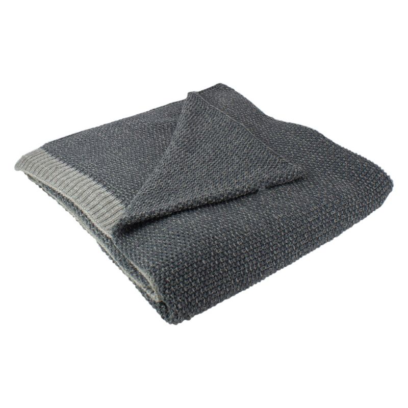 Northlight Gray Knit Rectangular Throw Blanket 50" x 60", 1 of 5