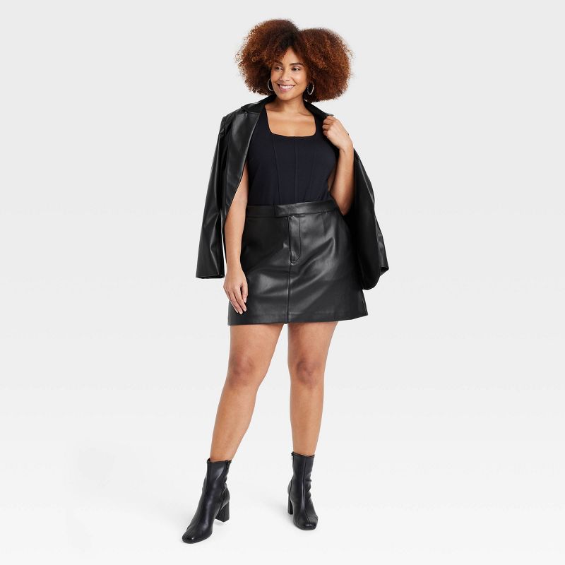 Women's Faux Leather Mini Skirt - A New Day™, 4 of 7
