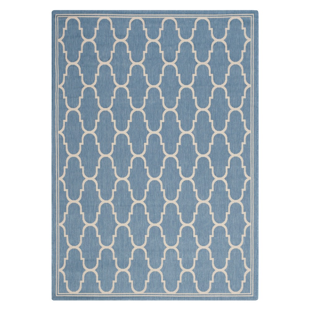 4'X5'7in Rectangle Vincennes Outer Patio Rug Blue/Beige - Safavieh