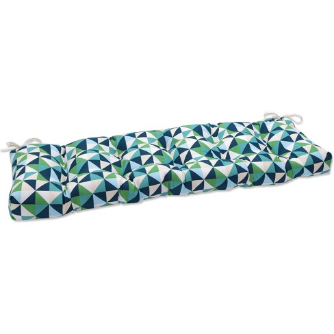 Kaleidoscope Geo Outdoor Bench Cushion Nile Green - Pillow Perfect - image 1 of 4