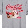 Women's - Coca-Cola - Santa Closeup Coca Cola Logo Oversized Graphic T-Shirt - 2 of 4