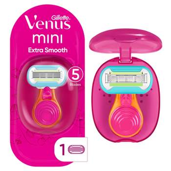Venus Mini Extra Smooth On The Go Women's Razor + 1 Razor Blade Refill + 1 Travel Case - Trial Size
