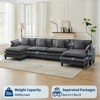 130''  Modular Sectional Sofa, 3 Seater Corduroy Couch with Ottoman & Throw Pillows, Modern Grey L-Shaped Sofa,Cloud Deep Seat Couch for Living Rooms - 2 of 4