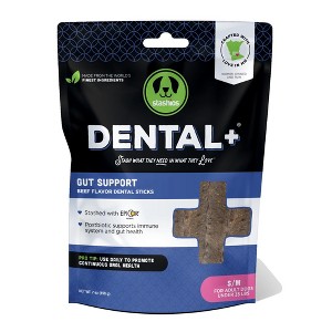 Stashios Dental+ Sticks for Dogs Under 35 lbs- Gut Support, with Beef Bone Broth, All Natural, EpiCor postbiotic, Made in The USA, Dental+ Bag, S/M - - 1 of 4