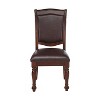 Simple Relax Set of 2 Leatherette Upholstered Side Chairs in Brown Cherry and Espresso - 3 of 4