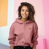 Dalix Rainbow Embroidered Fleece Cropped Hoodie Cold Fall Winter Women - 3 of 4