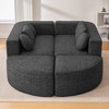 114.9"W Modular Sectional Sofa with Curved Design, Free-Combined Boucle Fabric Sofa Bed - ModernLuxe - 2 of 4