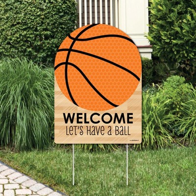 Big Dot of Happiness Nothin' but Net - Basketball - Party Decorations - Birthday Party or Baby Shower Welcome Yard Sign