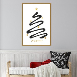Amanti Art 23"x33" Merry Christmas by Amini54 Framed Canvas Wall Art Print - 1 of 4