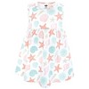 Hudson Baby Infant and Toddler Girls Cotton Dress and Cardigan Set, By The Sea - 4 of 4
