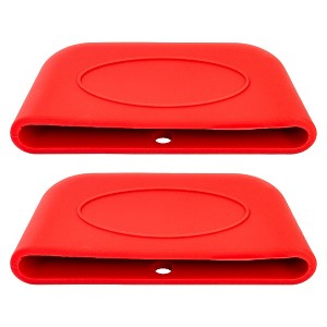 Lexi Home 2-Pack Silicone Pot Handle Holder Set in Red - 1 of 3