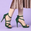 Allegra K Women's Back Zipper Platform Stiletto Heels Ankle Strap Sandals - 3 of 4