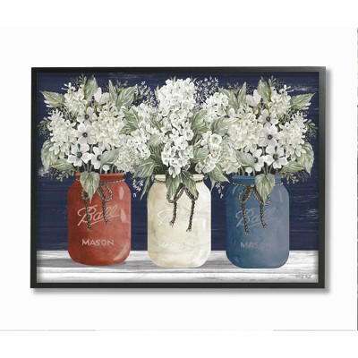 Stupell Industries Americana Floral Bouquets Rustic Flowers Country Pride Black Framed Giclee, 16 x 20