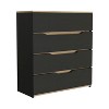 Gulches Zoe Dresser - Superior Top (35.03"W?¨¢13.77"D), 4 Drawers (10.2"H?¨¢28.11"W), Black / Light Oak - 4 of 4