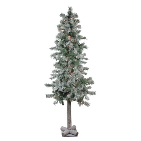 Northlight 5 Prelit Artificial Christmas Tree Lightly Flocked Glittered Woodland Alpine Clear Lights Target