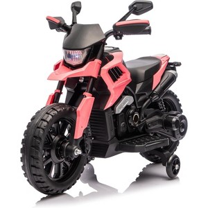 6V Kids Ride-On Motorcycle with Training Wheels, Headlight & Music, Adjustable 2-5 MPH Electric Toddler Bike for Boys & Girls - 1 of 4
