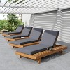 Christopher Knight Home Dawn Patio Rustic Acacia Wood Adjustable Chaise Lounge with Water-Resistant Cushions (Set of 4) - 2 of 4