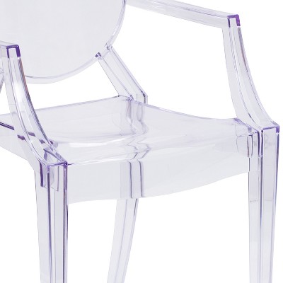 Transparent Crystal Ghost Chair with Louis XVI Styling
