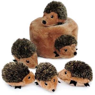ZippyPaws Burrow - Interactive Dog & Puppy Toys, Squeaky Toy for Enrichment - Hedgehog Den & Replacement Miniz