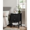 VASAGLE Bamboo Nightstands, Set of 2, Bedside Tables, Side End Tables with 2 Storage Drawers and Open Shelf - 2 of 4