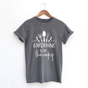 Simply Sage Market Women's Gardening Is My Therapy Short Sleeve Garment Dyed Tee - 1 of 4